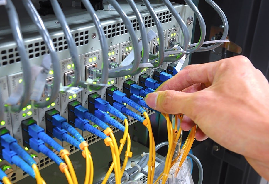 Fiber patch panel and MDF rack buildout completed by Computer Input